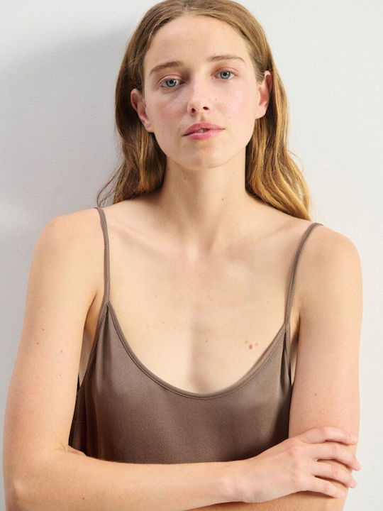 Summer Maxi Slip Dress Khaki