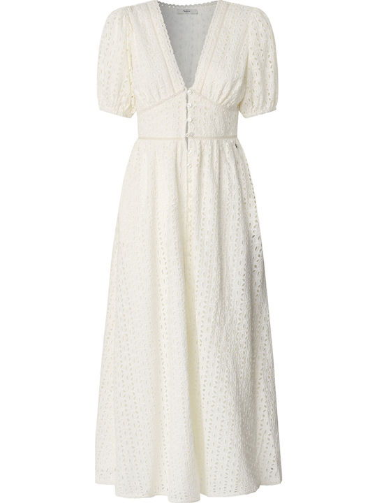 Rochie De Vară Pentru Femei Midi Alb