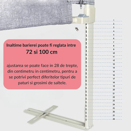 Kidizi Bară de protecție pentru pat Montaj simplu în Culoare Bej 200εκ. 3buc
