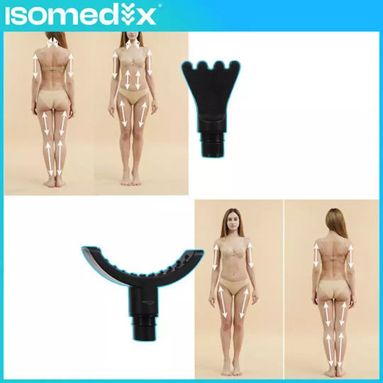 Isomedix Gun Massage for the Neck, the Back, the Legs, the Body & the Hands with Vibration and Heating Function Black