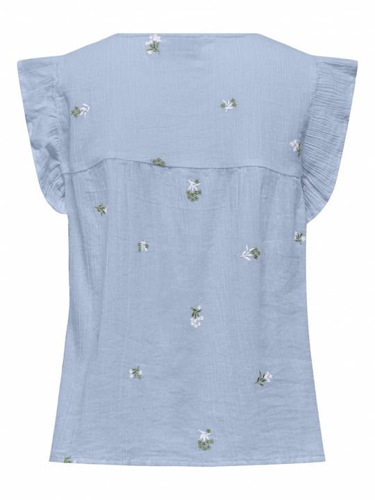 Без ръкави Женска Риза Sky Blue