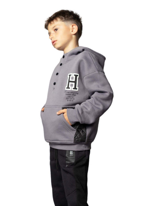 Kids Sweatshirt with Hood and Pockets Anthracite