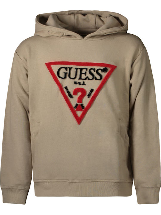 Kids Sweatshirt with Hood and Pockets Beige