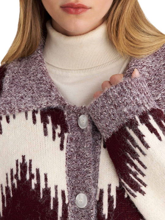 Women's Vest with Buttons Oxblood