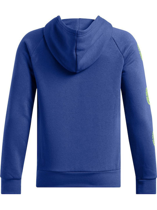 Fleece Kids Sweatshirt with Hood and Pockets Blue Rival