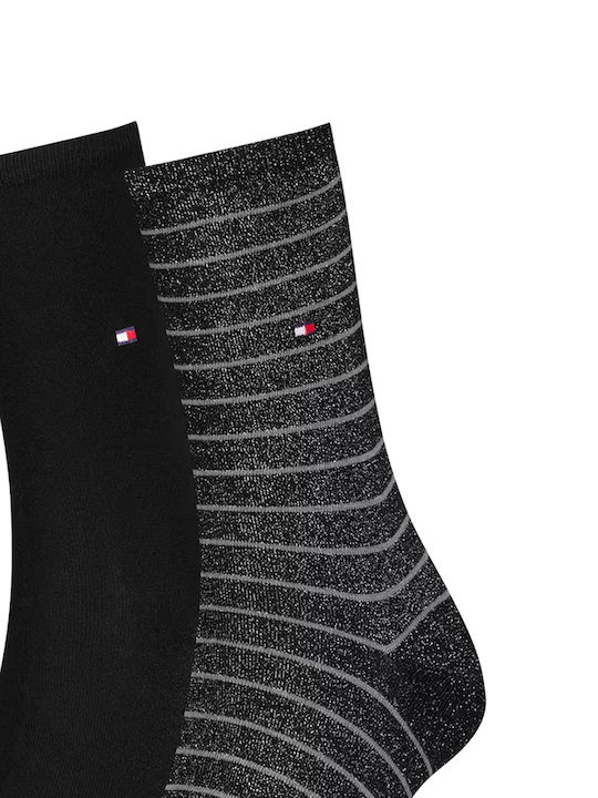 Tommy Hilfiger Women's Socks Silver-black 2Pack