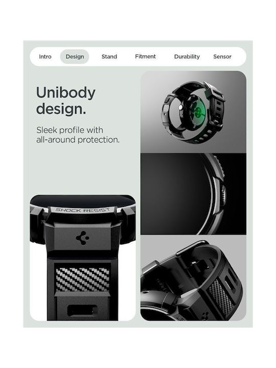 Spigen Rugged Armor Θήκη Σιλικόνης σε Μαύρο χρώμα για Google Pixel Watch 4 41mm