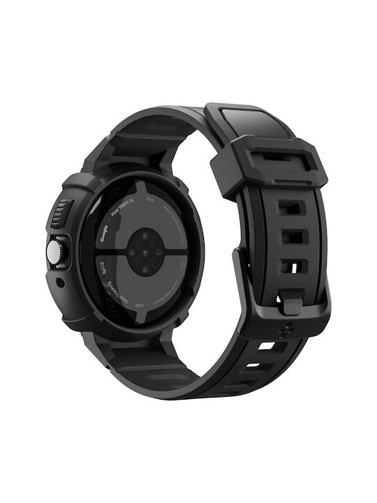 Spigen Rugged Armor Θήκη Σιλικόνης σε Μαύρο χρώμα για Google Pixel Watch 4 41mm