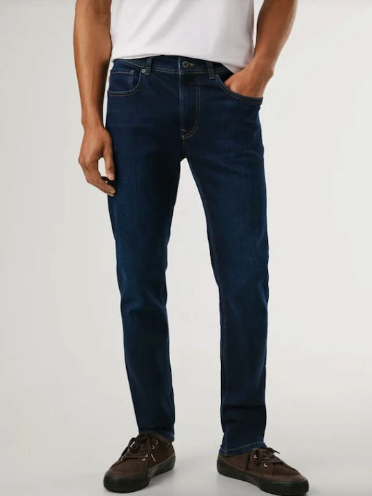 Stanley Ανδρικό Παντελόνι Τζιν Ελαστικό με Slim Tapered Εφαρμογή Μπλε