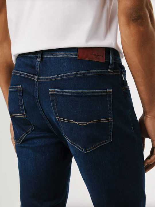 Stanley Ανδρικό Παντελόνι Τζιν Ελαστικό με Slim Tapered Εφαρμογή Μπλε