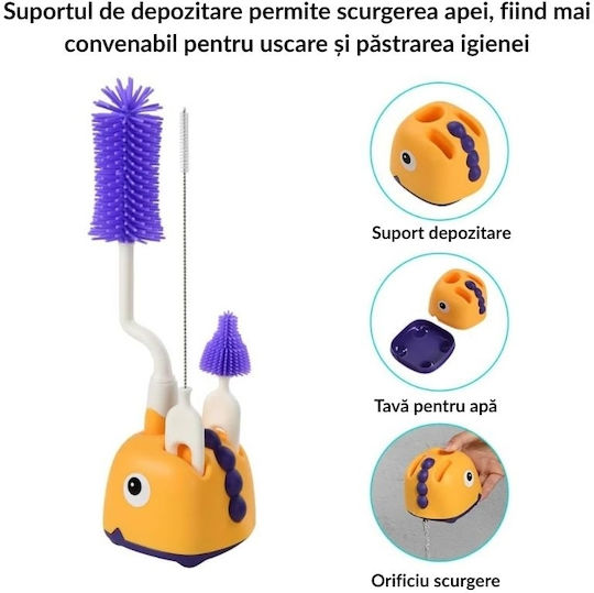 Kidizi Perie de curățare pentru Biberoane Violet 4buc
