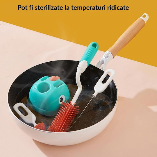 Kidizi Perie de curățare pentru Biberoane Roșu 4buc