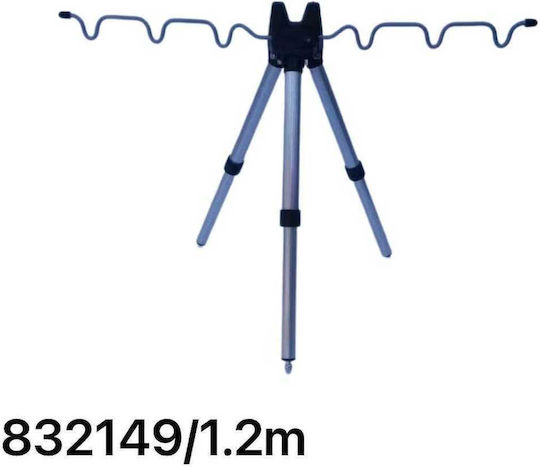 Tripod for Fishing Rods Metallic 120cm