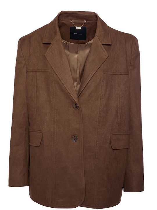 BSB Blazer pentru femei Piele Sacou Brown