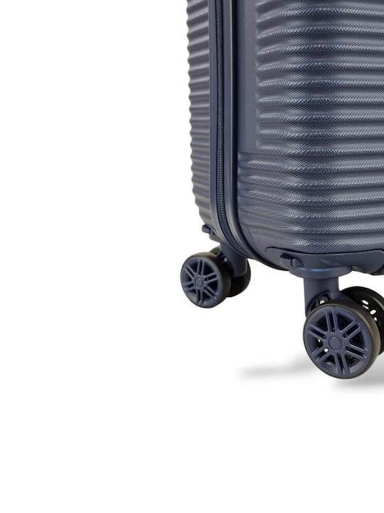 Valiză de Călătorie de Cabină Dura Albastră cu 4 Roți Înălțime 55cm