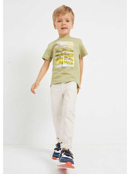Kids' Chino Fabric Pants Off White