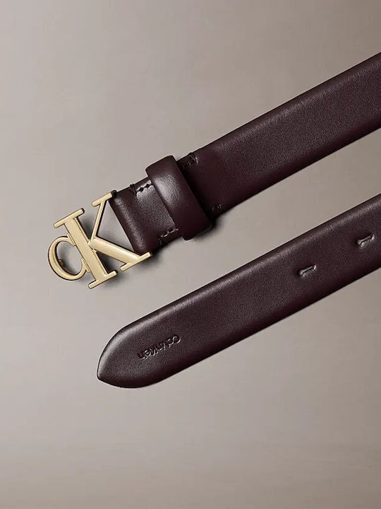Calvin Klein Leather Women's Belt Burgundy Calvin Klein Leather Women's Belt Burgundy