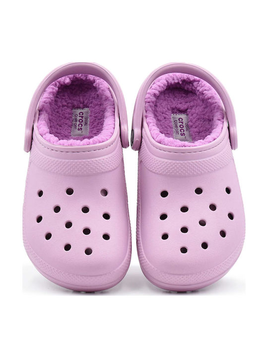 Crocs Classic Lined Woman Clogs with Fur Purple