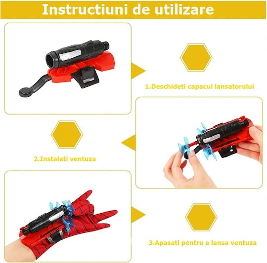 Mănuși Spider pentru Copii cu Ventuze Roșii Mărime Universală