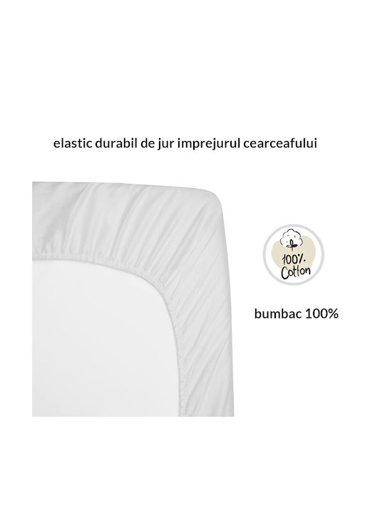 Kidizi Cearșaf pentru bebeluși Pentru Patut Bumbac cu Cauciuc Gri 60x120buc