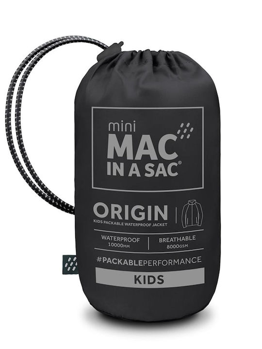 Origin Mini Wasserdichtes Kinder Sport Jacke Kurz mit Kapuze Schwarz