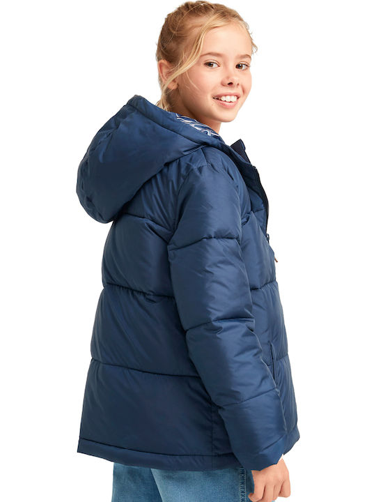 Kids' Quilted Jacket Short with Hood Navy Blue Start Me Up