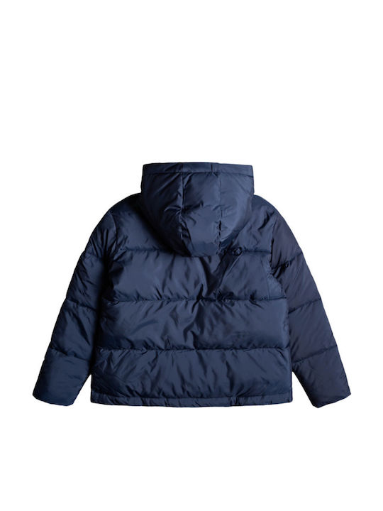 Kids' Quilted Jacket Short with Hood Navy Blue Start Me Up