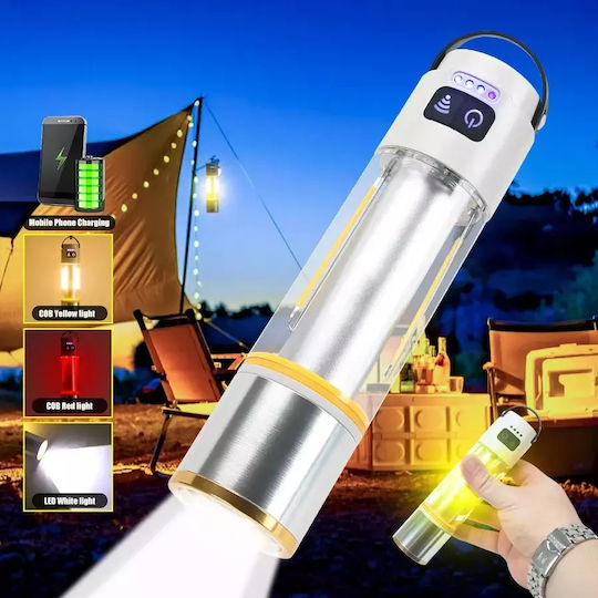 Led Laterne Batterie für Camping mit Taschenlampe 2000lm Weiße