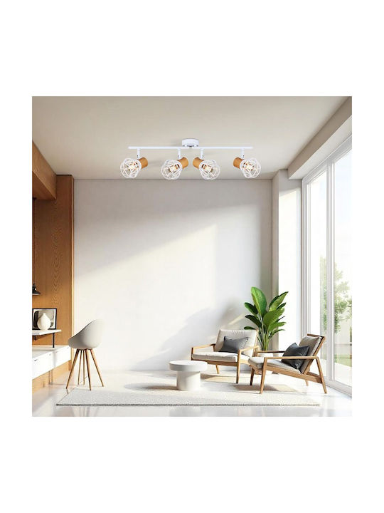 Vivalux Spot with 4 Lights and with Socket E27 in White Color