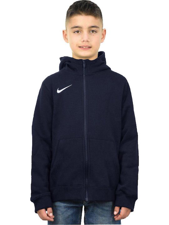 Athletic Kids Sweatshirt Cardigan Cotton with Hood Navy Blue Park 20