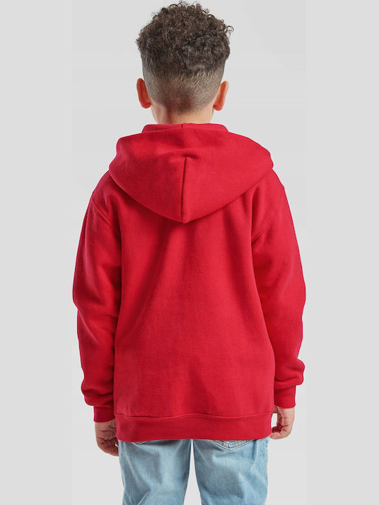 Kinder-Sweatshirt Strickjacke mit Kapuze und Taschen Rote