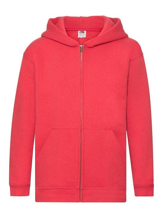 Kinder-Sweatshirt Strickjacke mit Kapuze und Taschen Rote