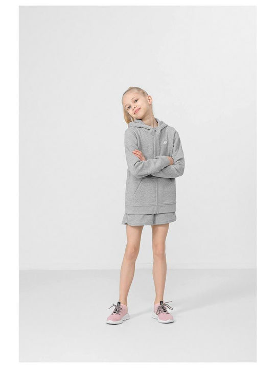 Kids Sweatshirt Cardigan with Hood Gray