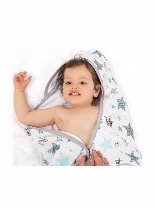 Kidizi Baby-Badetuch mit Kapuzen 90x90cm