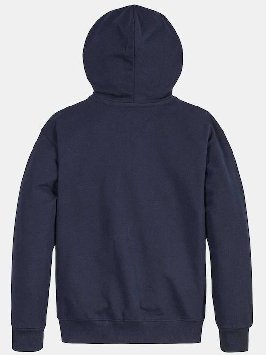 Kids Sweatshirt Cardigan Cotton with Hood Navy Blue