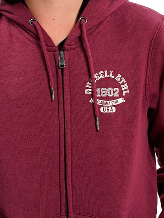 Kids Sweatshirt Cardigan Cotton with Hood Burgundy