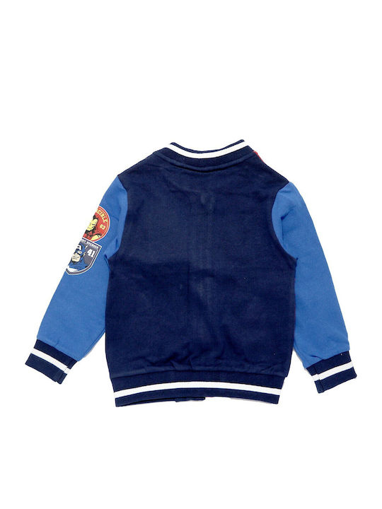 Fleece Kinder-Sweatshirt Strickjacke Blau