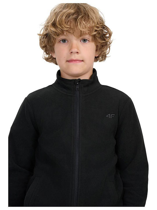 Kids Cardigan Fleece Black