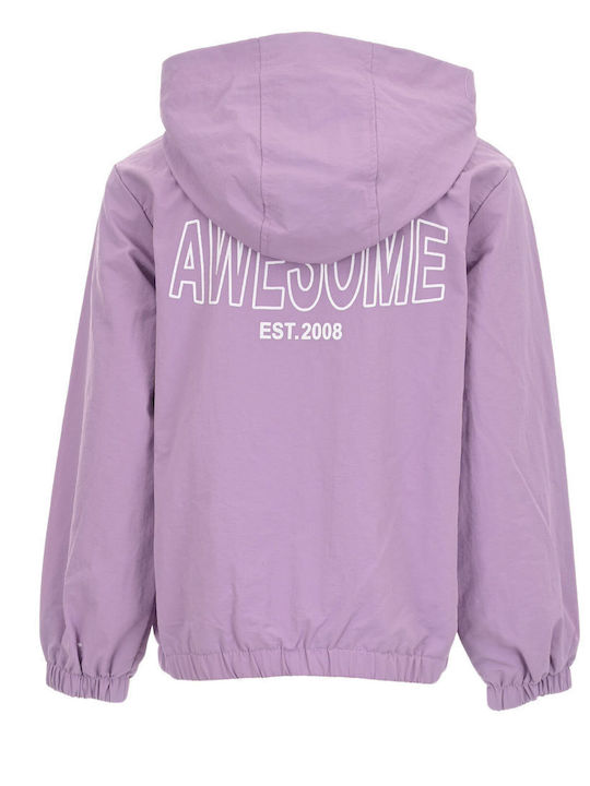 Kids' Casual Jacket Short Windproof Purple