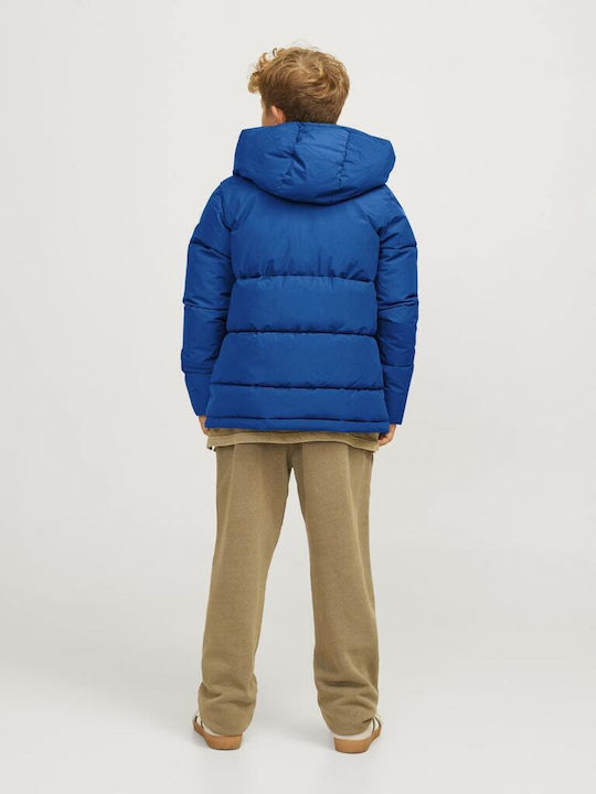 Παιδικό Καπιτονέ Μπουφάν με Κουκούλα Μπλε, Γαλάζιο