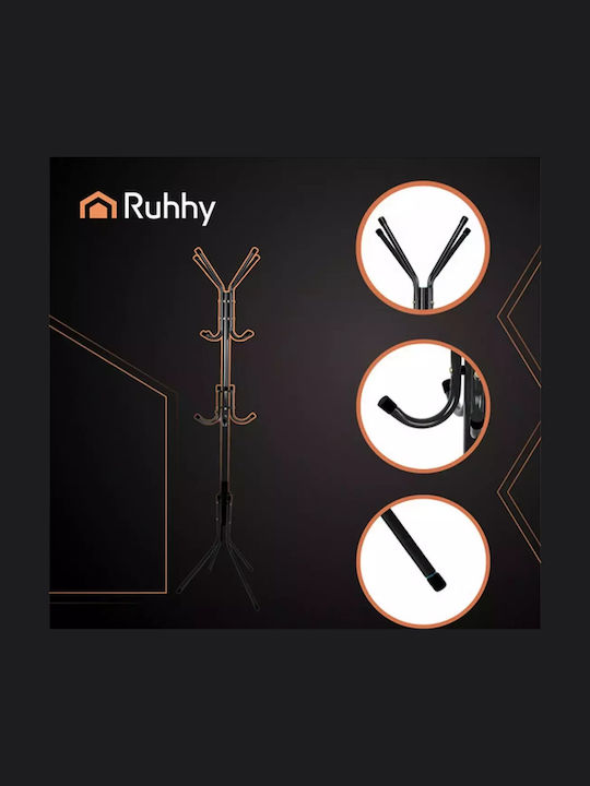 Ruhhy Metallic Coat Rack Black 42x42x175cm