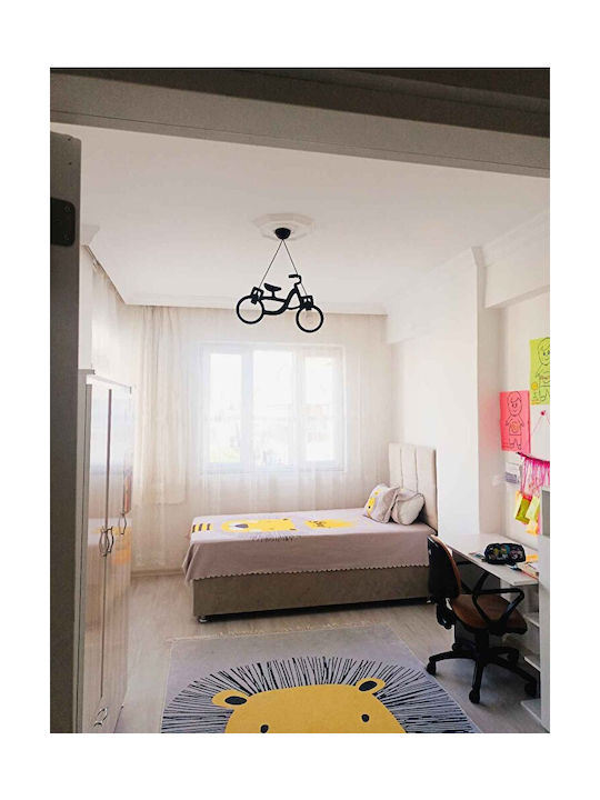 Black Wooden Bicycle Light Kids Room E27 55 X 35 Cm