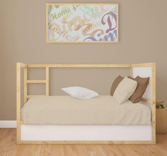 Dimcol Βρεφική Παπλωματοθήκη Bebe Solid Beige 120x160εκ.