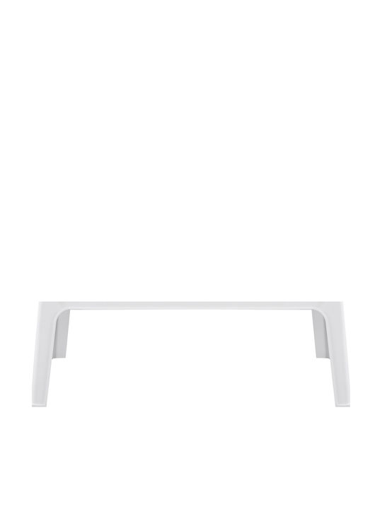 Sleek Sitting Room Outdoor Foldable Polypropylene Table White 99x59.5x39.5cm
