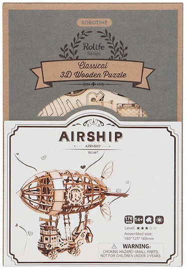 Robotime Παιχνίδι Κατασκευών Ξύλινo 3D Airship για Παιδιά 13+ Ετών
