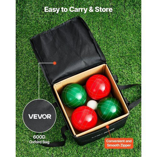 Vevor Bocce Ball Set Bocce Ball Game Set 107 Mm 8 Resin Balls 2 Colors Beach