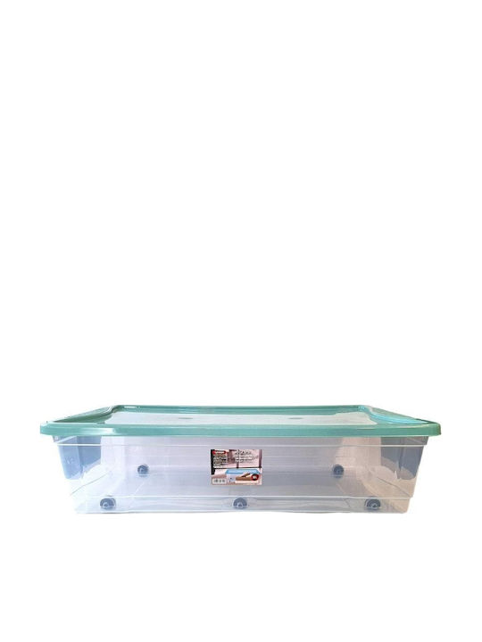 Cyclops Plastic Storage Box with Wheels and Lid Green 75.8x45.8x19.4cm
