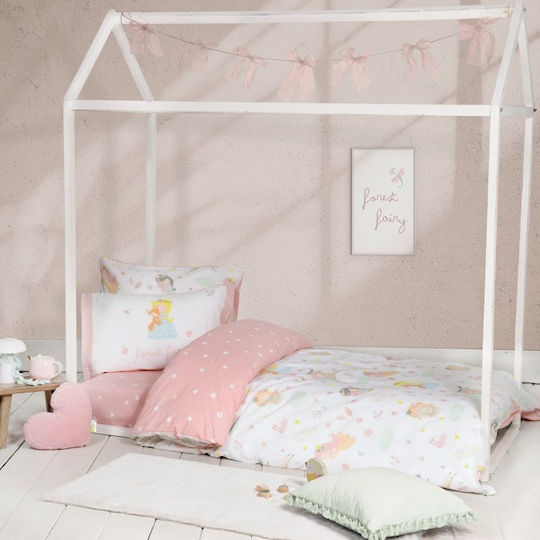 Nima Set Kinderbettbezug Einzel mit Kissenbezug Baumwolle Forest Fairy 160x240cm