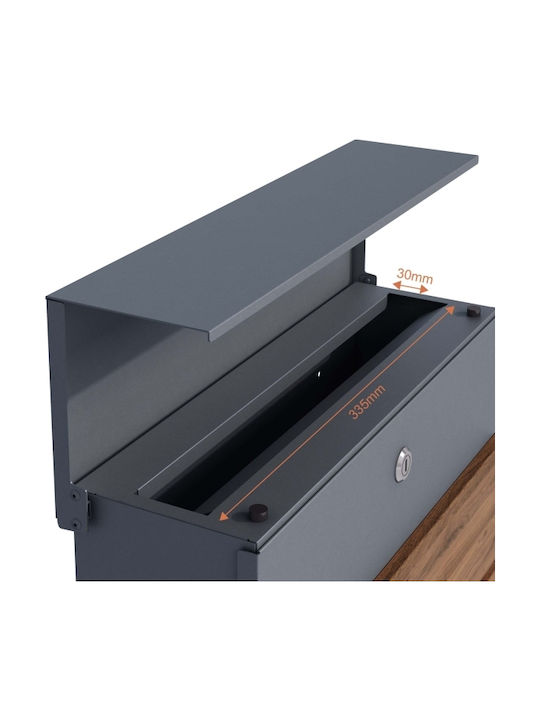 Wiltoc Outdoor Mailbox Metallic in Brown Color 37x13x41cm