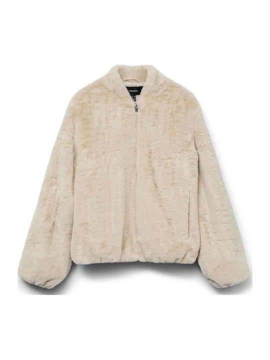 Women's Short Fur Beige